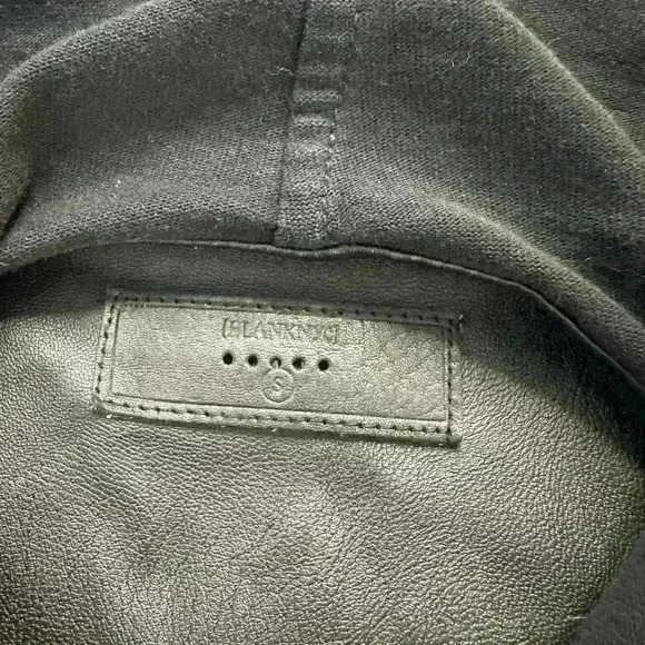 Free people Blank NYC Private Practice Vegan Leather Moto Jacket Cotton Black - Picture 4 of 5